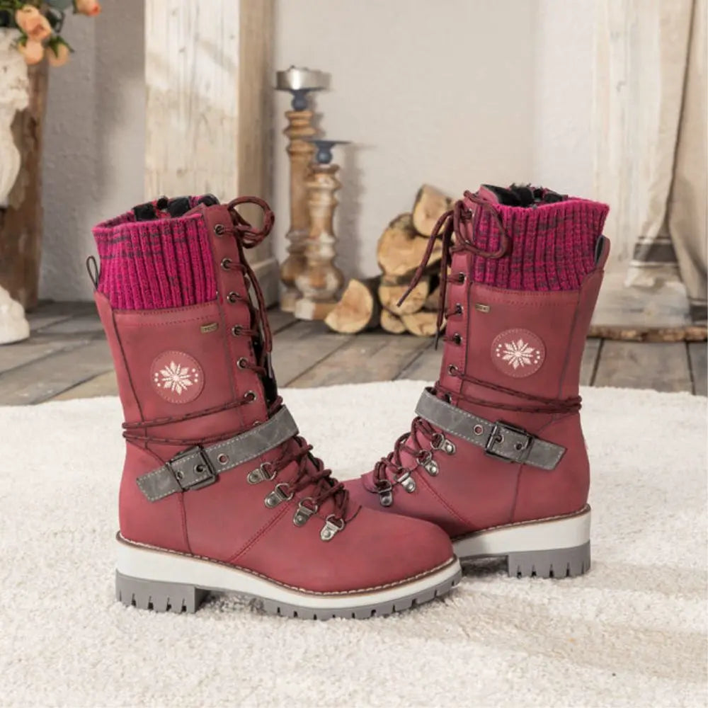 Freya Lace-Up Mid-Calf Combat Boots