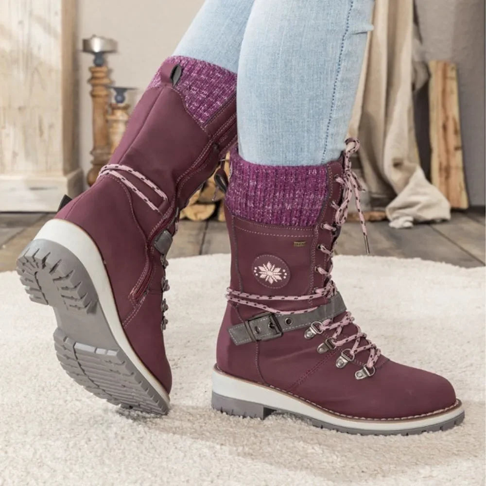 Freya Lace-Up Mid-Calf Combat Boots
