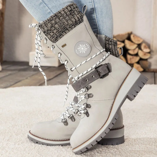Freya Lace-Up Mid-Calf Combat Boots
