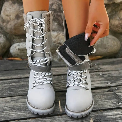 Freya Lace-Up Mid-Calf Combat Boots