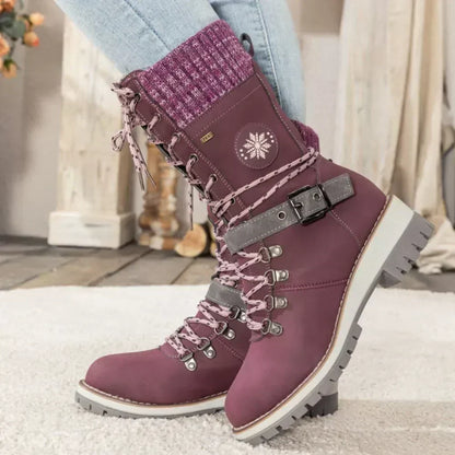 Freya Lace-Up Mid-Calf Combat Boots
