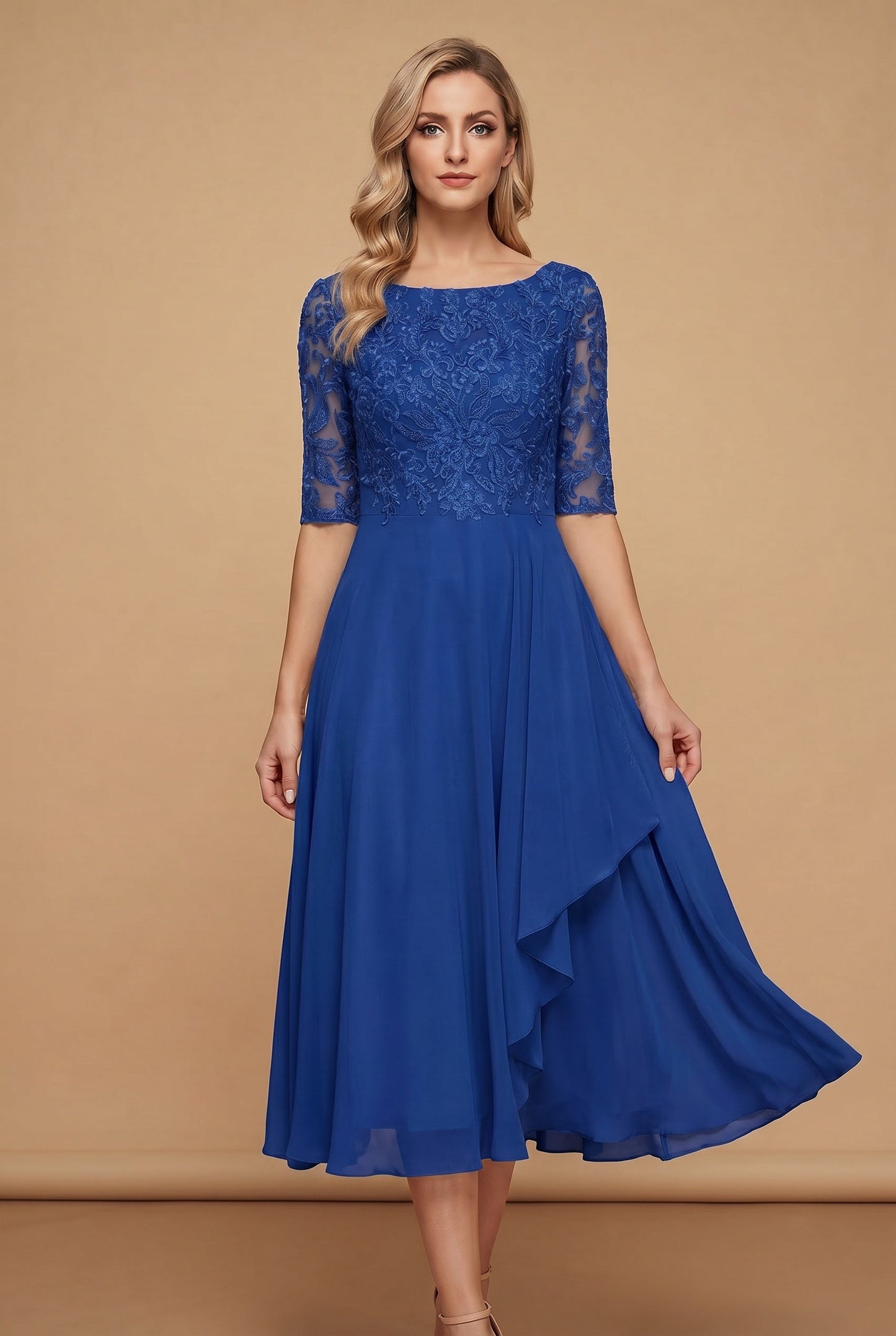 Mila High-Waist Midi Dress