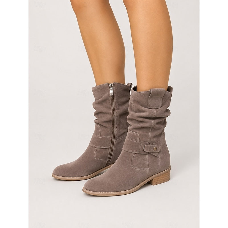 Florina Slouch Buckle Ankle Boots