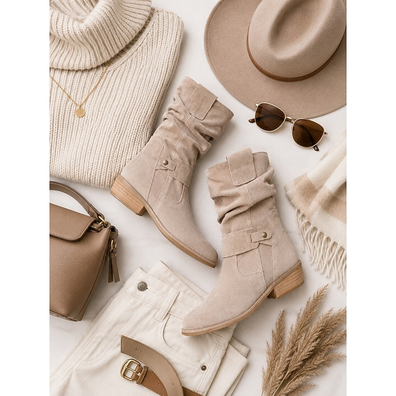 Florina Slouch Buckle Ankle Boots