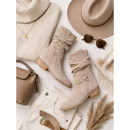 Florina Slouch Buckle Ankle Boots