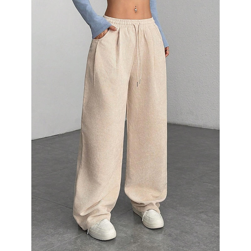 Emmeline Comfortable Drawstring Wide-Leg Pants