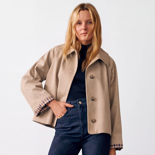Liora Cropped Oversized Trench Jacket