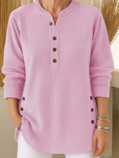 Elowen Ribbed Henley Tunic Sweater