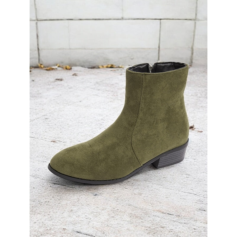 Camille Side-Zip Block Heel Ankle Boots