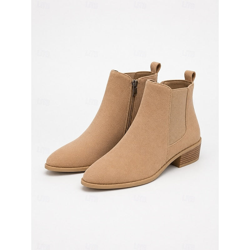 Adriana Pointed Toe Block Heel Ankle Boots