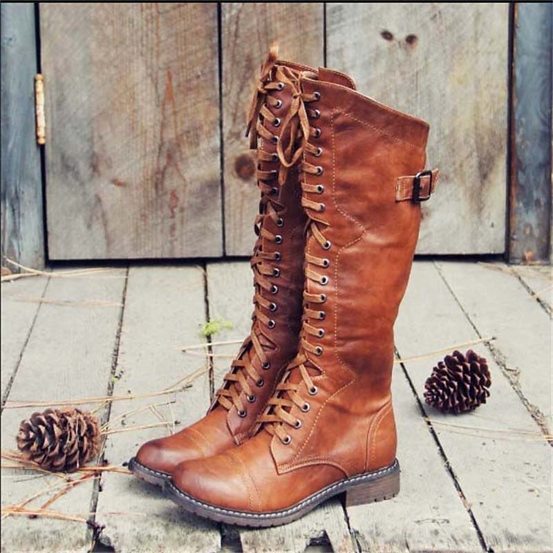 Valeria Tall Lace-Up Riding Boots