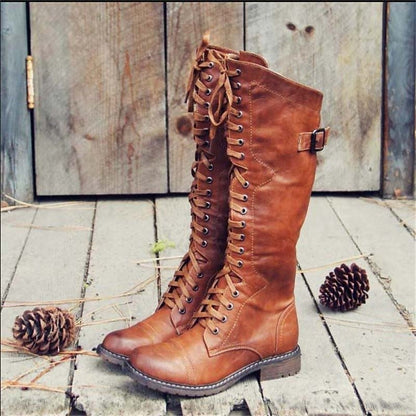 Valeria Tall Lace-Up Riding Boots