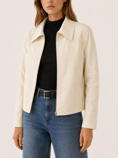 Sasha Faux Leather Biker Jacket