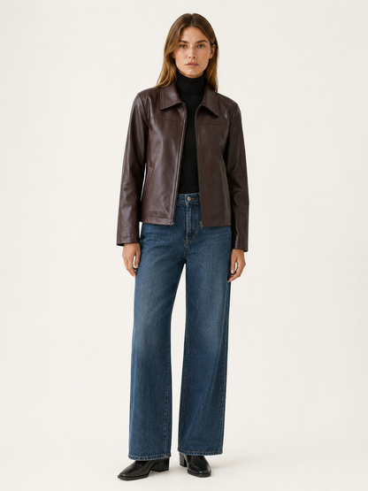 Sasha Faux Leather Biker Jacket