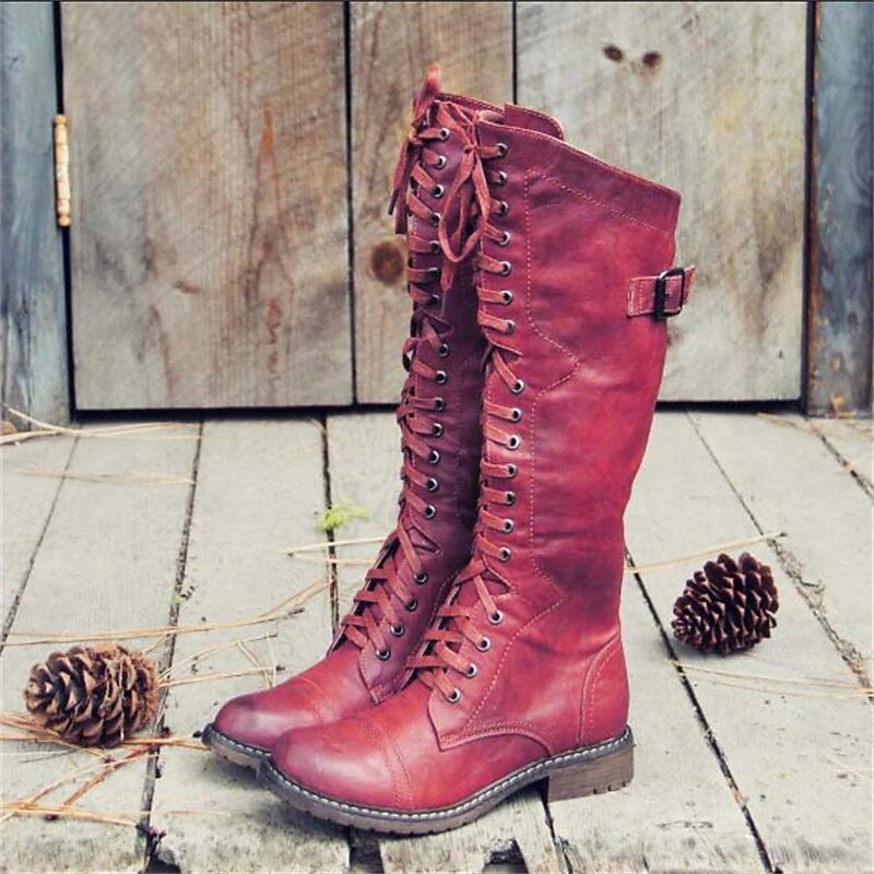 Valeria Tall Lace-Up Riding Boots