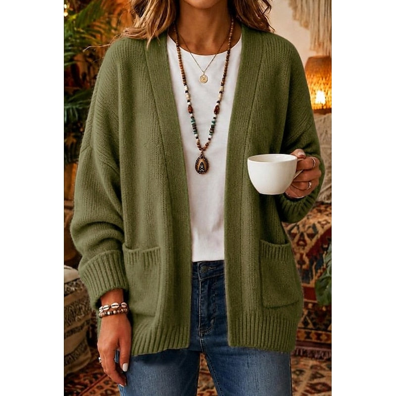 Odelia Open-Front Knit Cardigan
