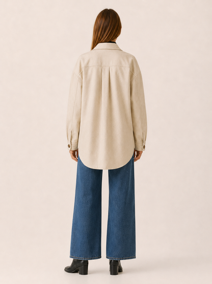 Lisette Faux Leather Shirt Jacket