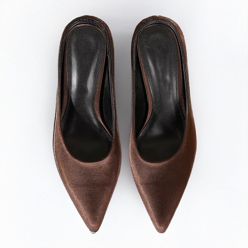 Serena Satin Pointed Toe Stiletto Mules