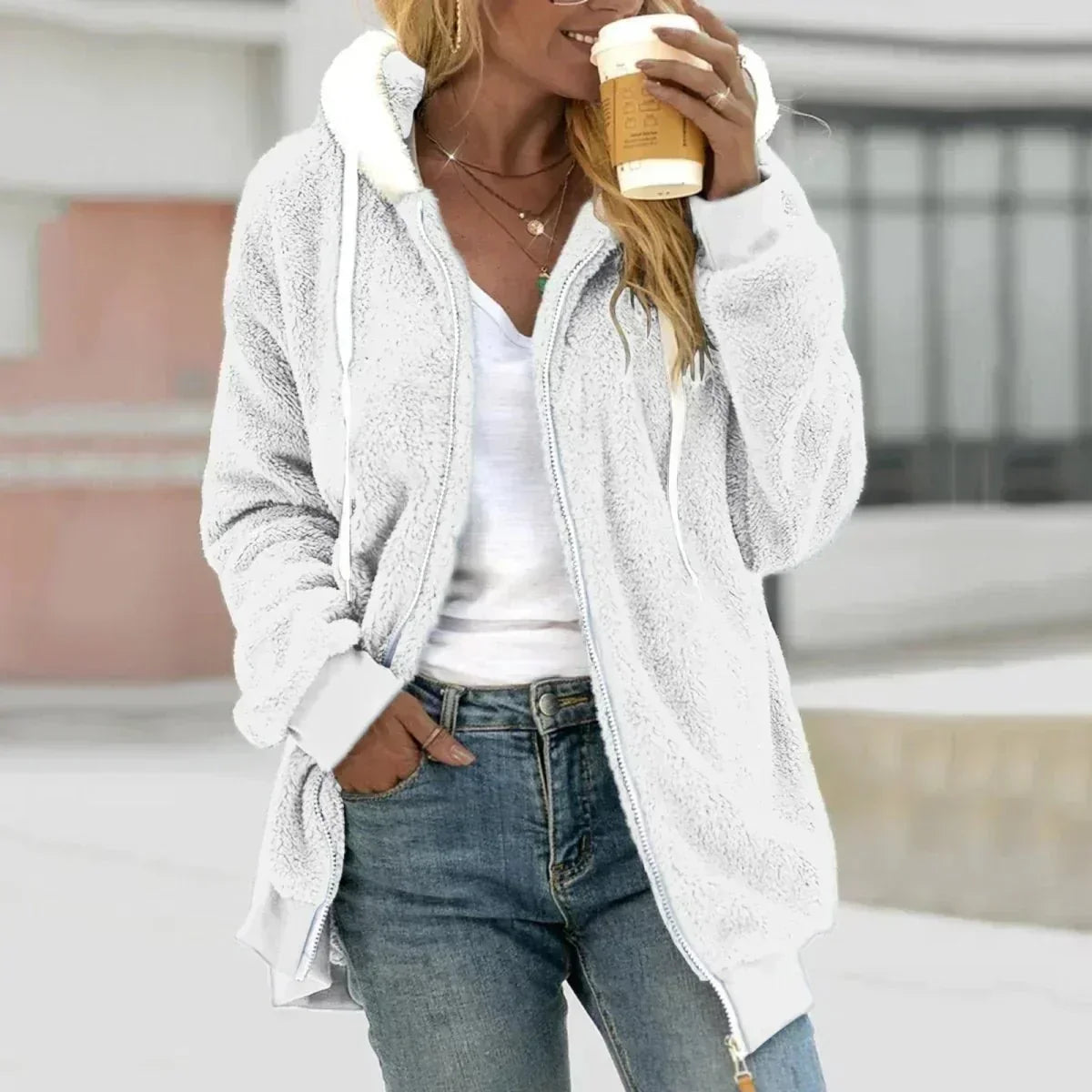 Greta Sherpa Fleece Hooded Jacket