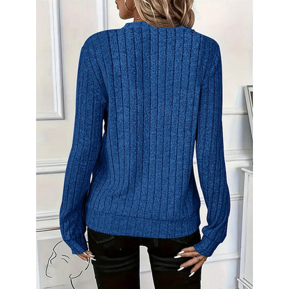 Verena Ribbed Zip-Neck Top