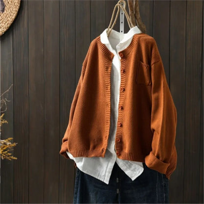 Solara Relaxed Button-Front Knit Cardigan