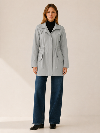 Odette Short Flap Pocket Trench Coat