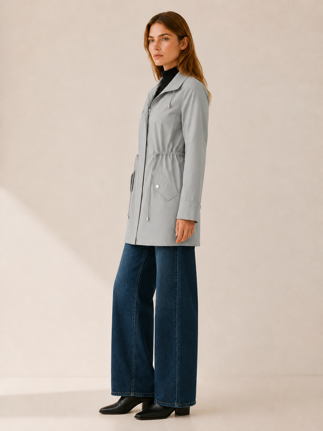 Odette Short Flap Pocket Trench Coat