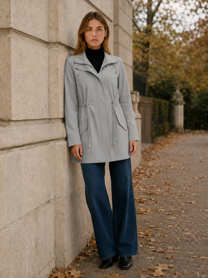 Odette Short Flap Pocket Trench Coat