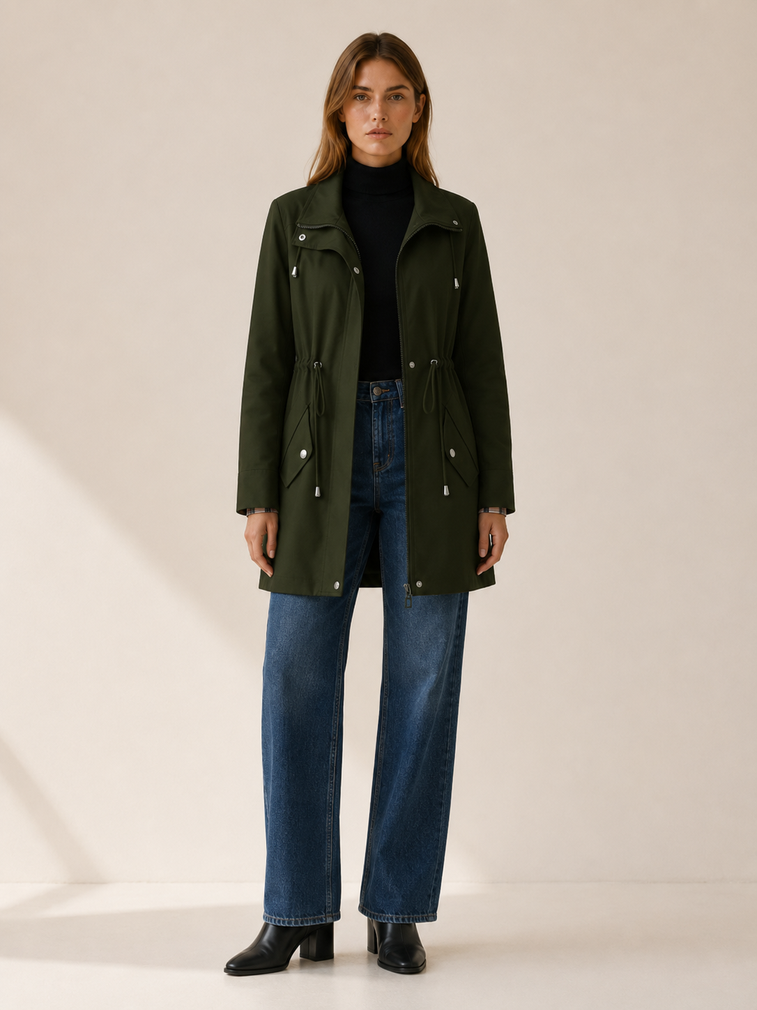 Odette Short Flap Pocket Trench Coat