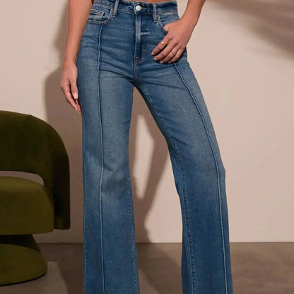 Lena High-Waist Wide-Leg Flare Jeans
