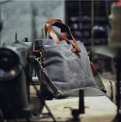 Leonora Waxed Canvas Crossbody Tote Bag
