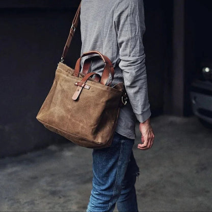 Leonora Waxed Canvas Crossbody Tote Bag