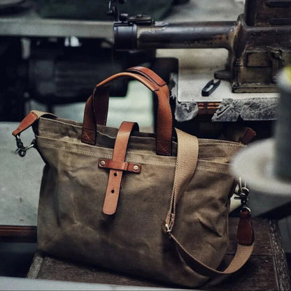 Leonora Waxed Canvas Crossbody Tote Bag