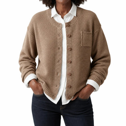 Evelisse Cotton Knit Button-Front Cardigan