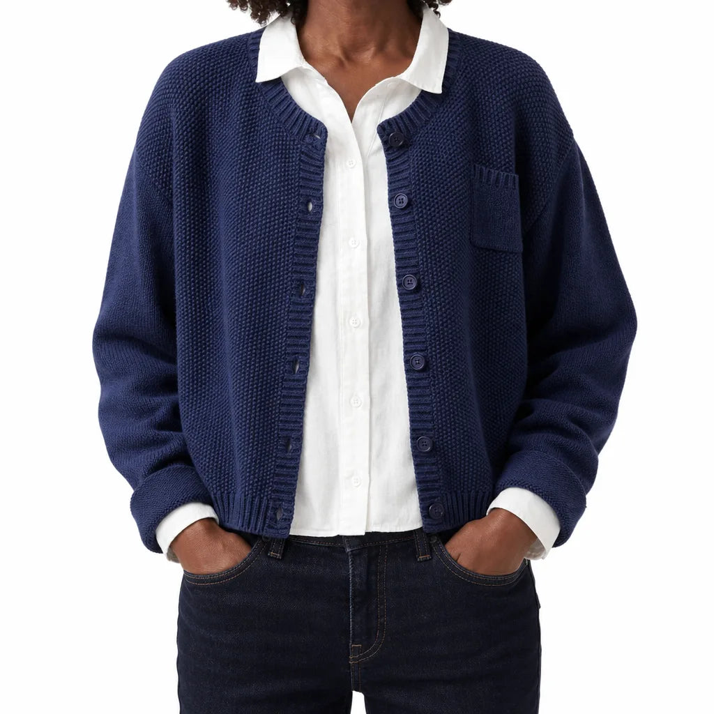 Evelisse Cotton Knit Button-Front Cardigan