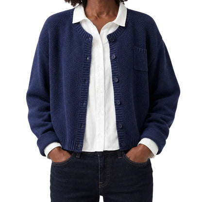 Evelisse Cotton Knit Button-Front Cardigan