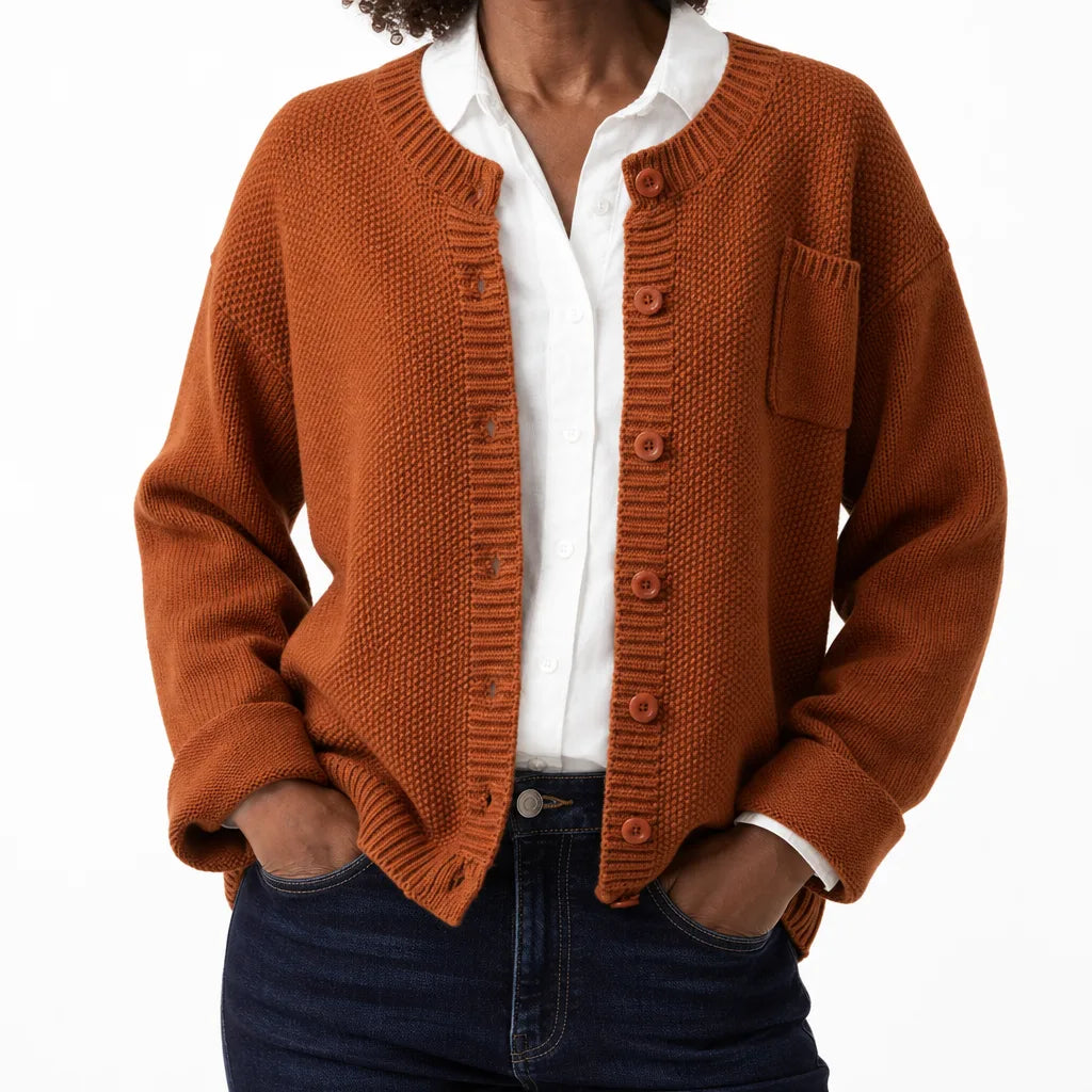 Evelisse Cotton Knit Button-Front Cardigan