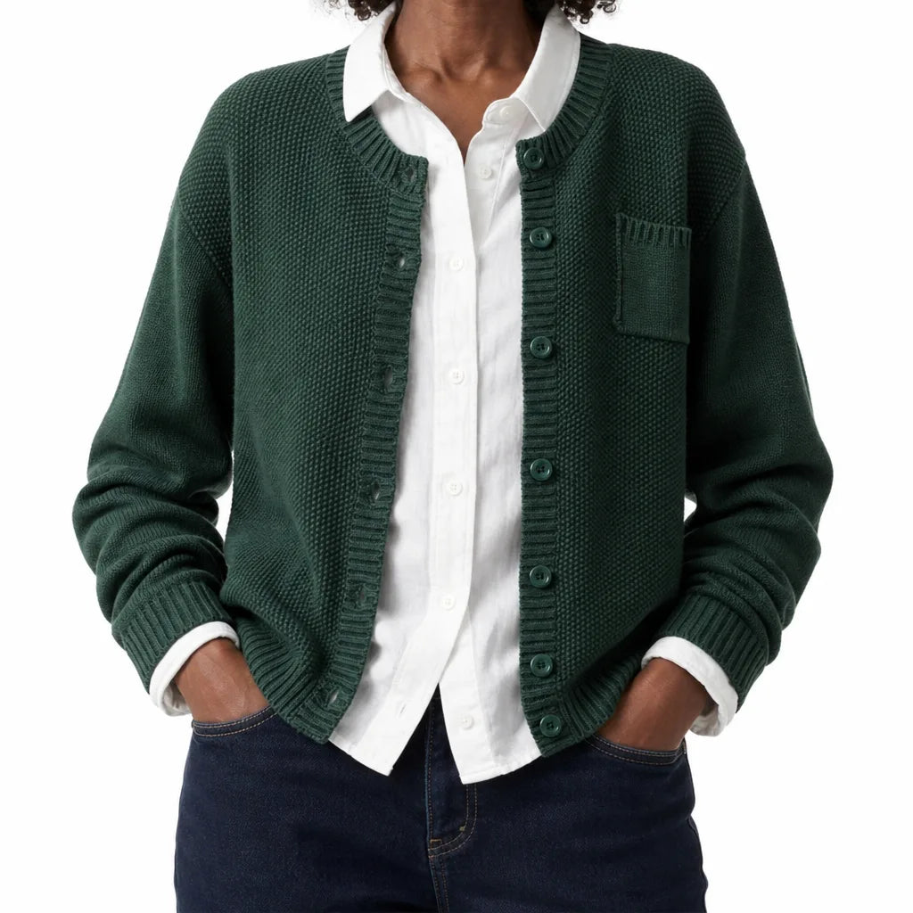 Evelisse Cotton Knit Button-Front Cardigan