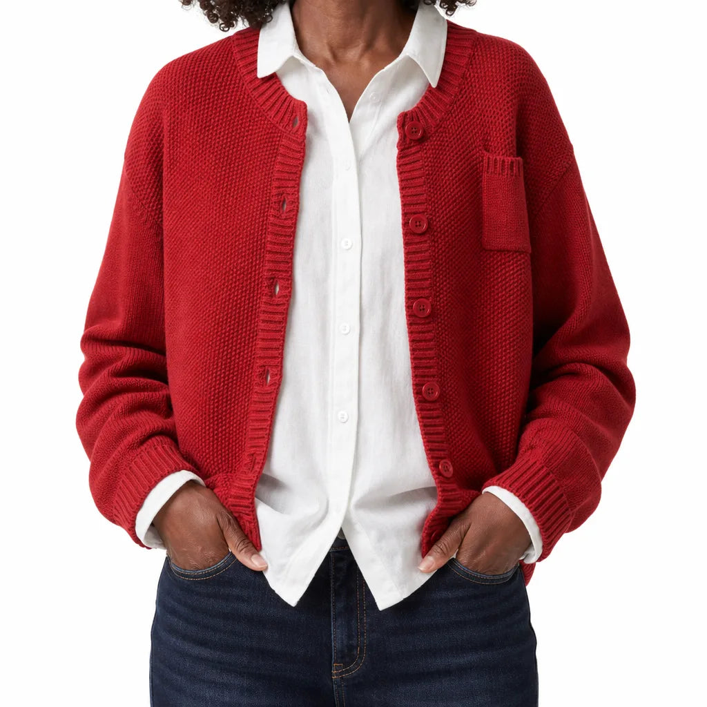Evelisse Cotton Knit Button-Front Cardigan