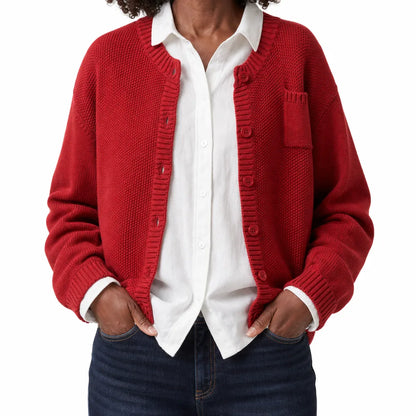 Evelisse Cotton Knit Button-Front Cardigan