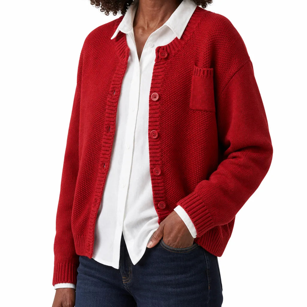 Evelisse Cotton Knit Button-Front Cardigan