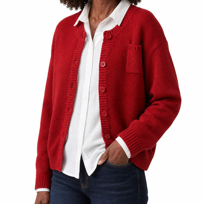 Evelisse Cotton Knit Button-Front Cardigan