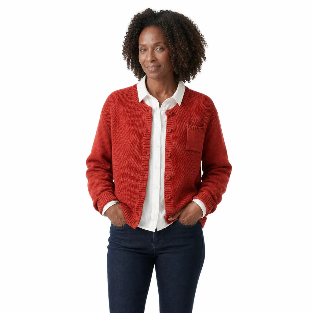 Evelisse Cotton Knit Button-Front Cardigan