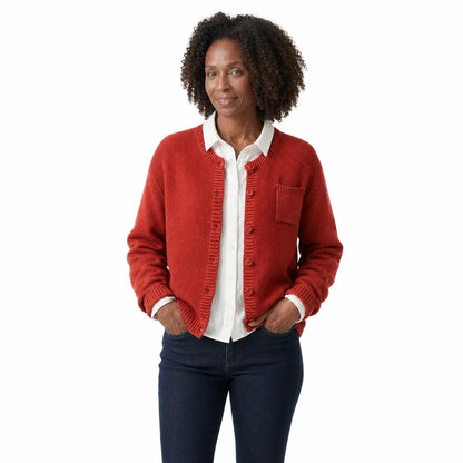 Evelisse Cotton Knit Button-Front Cardigan