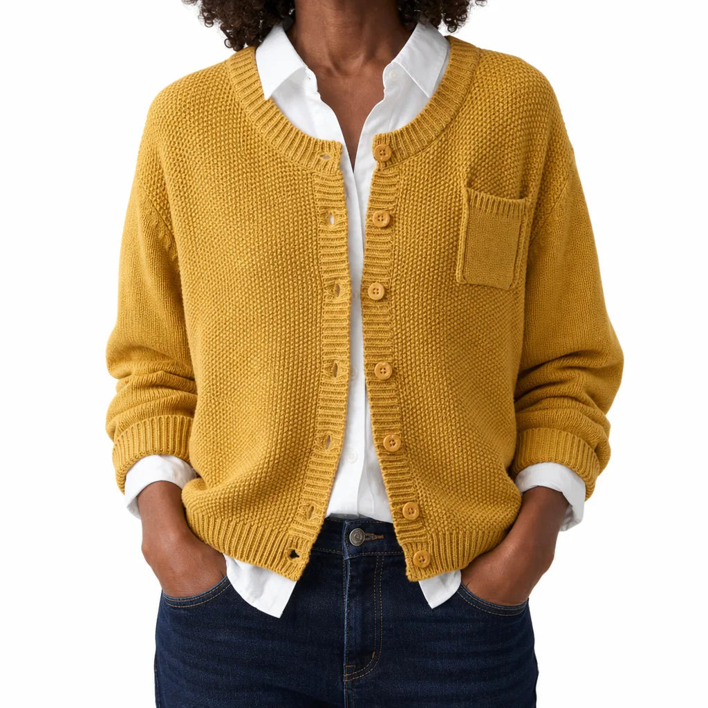Evelisse Cotton Knit Button-Front Cardigan