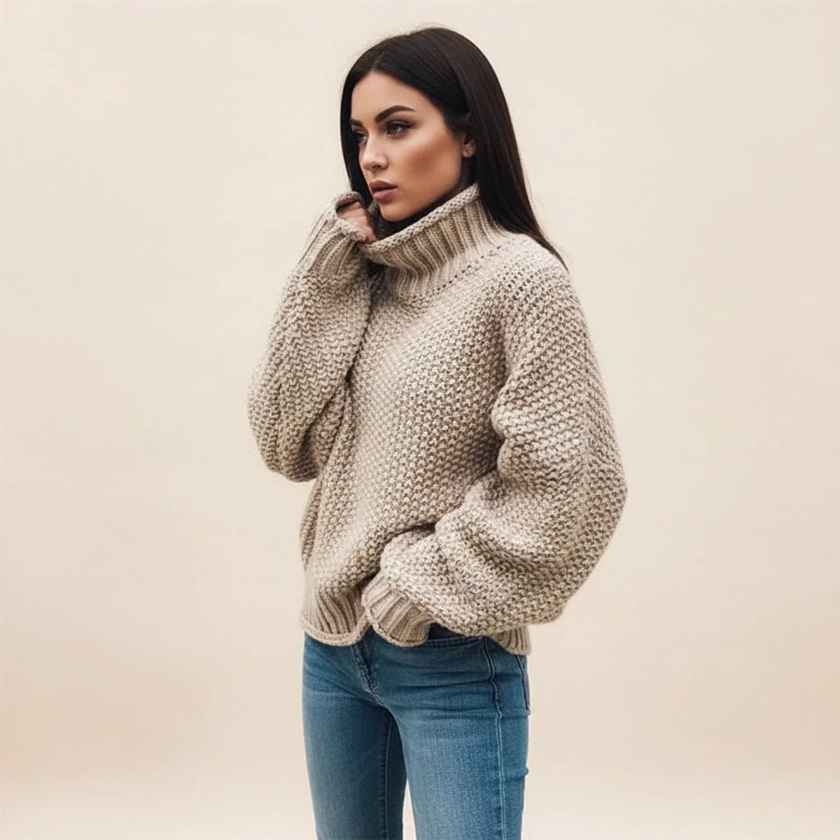 Marlena Chunky Knit Turtleneck Sweater