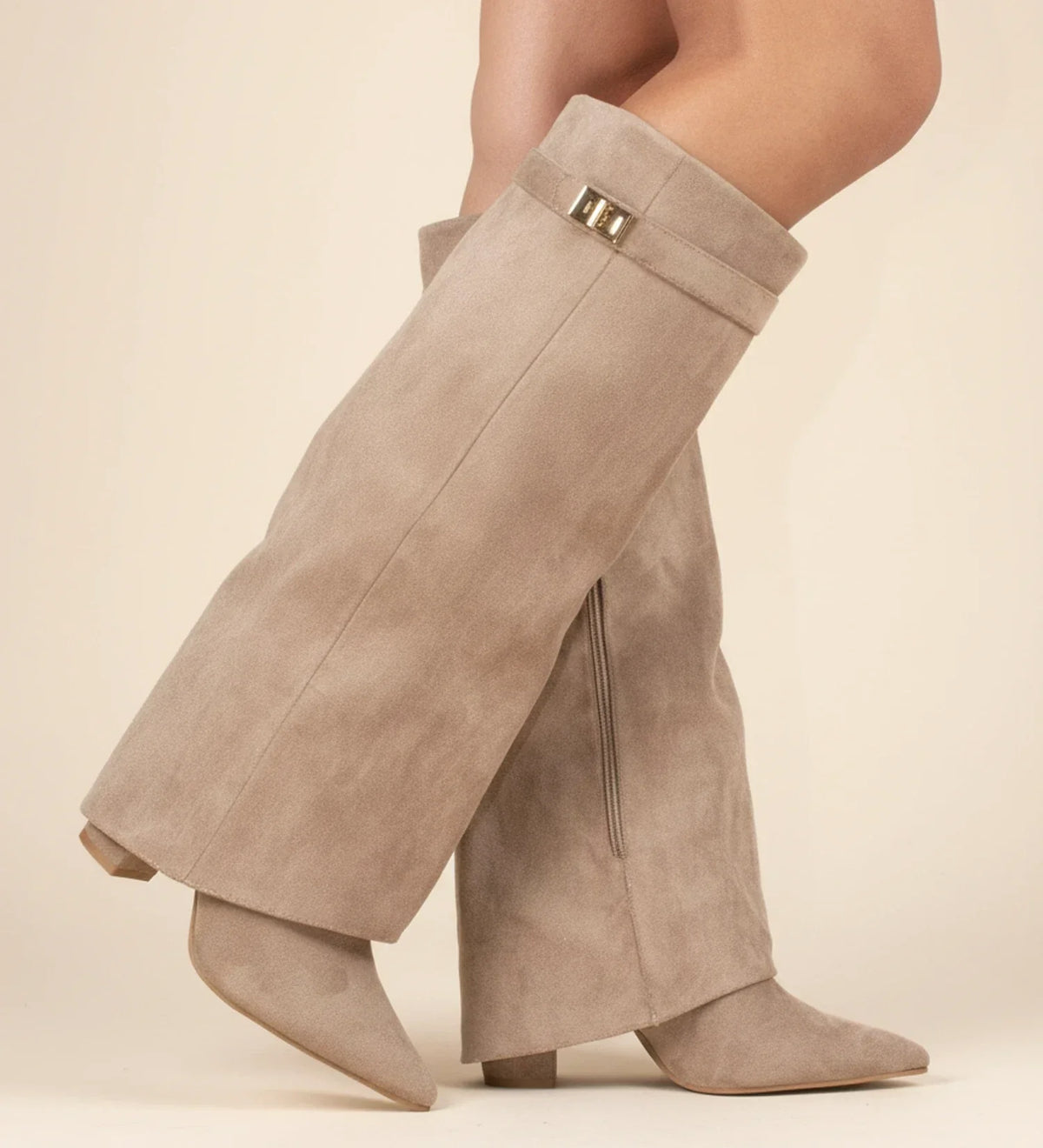 Verena Suede Pointed Toe Knee-High Boots