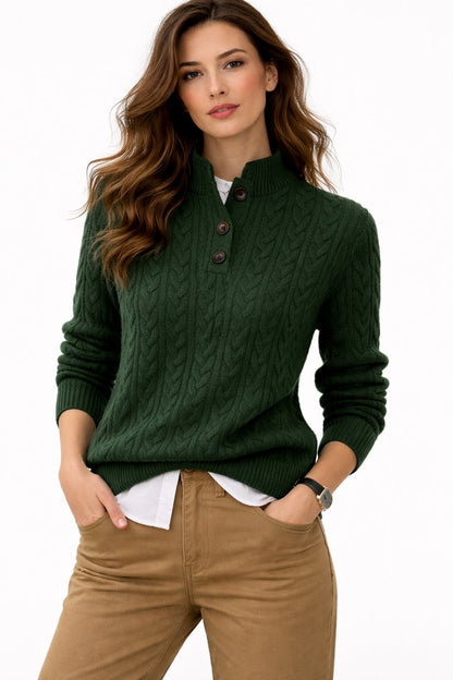 Ilona Wool Blend Cable-Knit Pullover