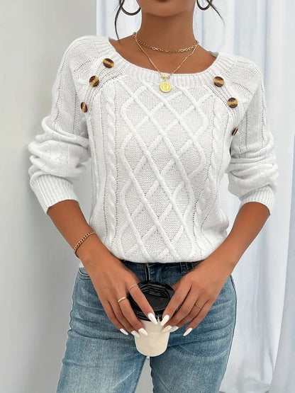 Nerina Cable-Knit Raglan Sleeve Sweater