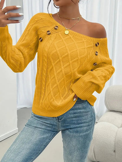 Nerina Cable-Knit Raglan Sleeve Sweater